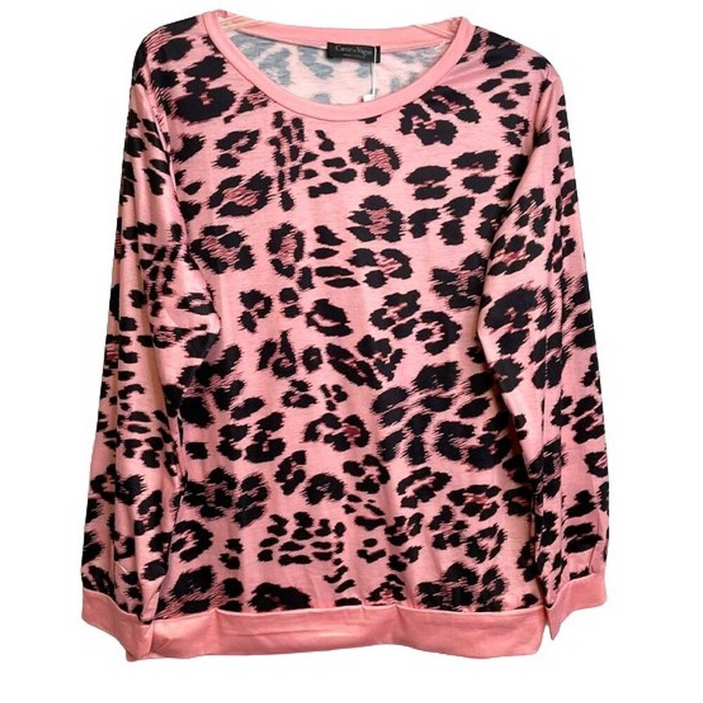 Coeur de Vague Animal Print Lightweight Top LARGE (5858)
